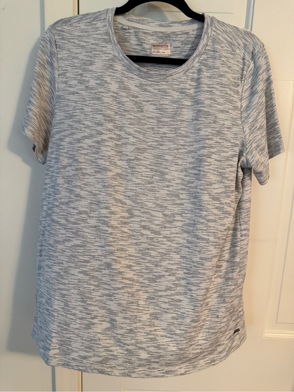 Mondetta Heathered Light Gray Space-Dye Athletic Tee